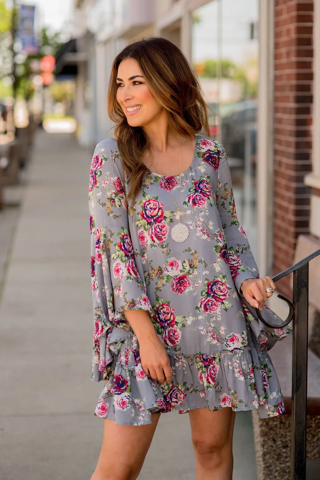 Roses Ruffled Dress