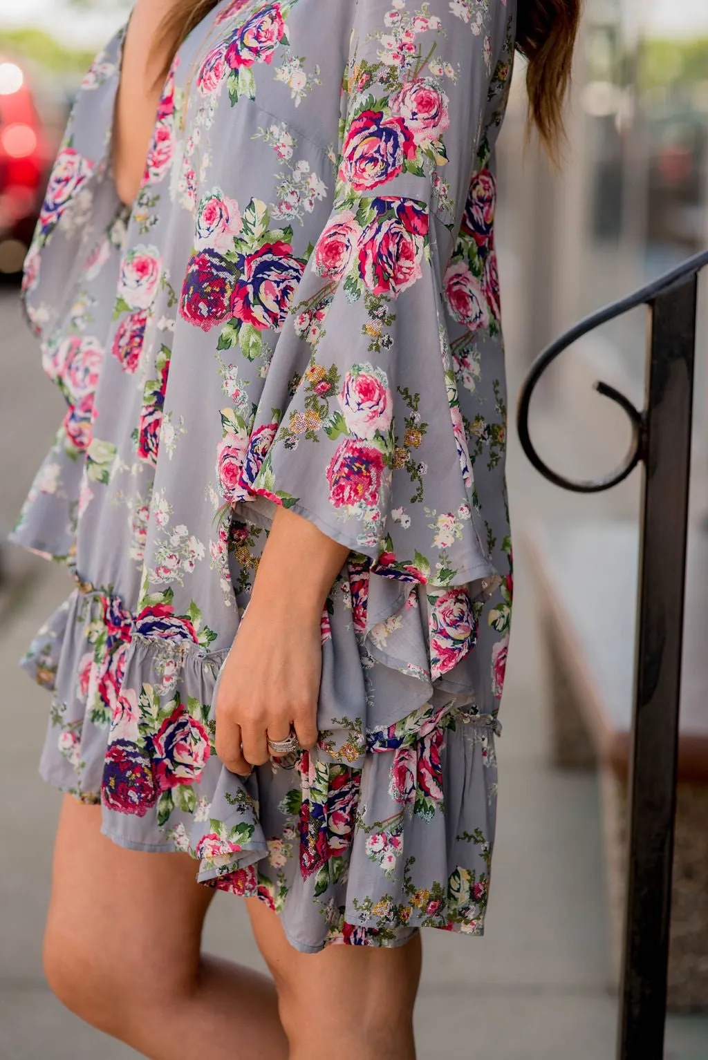 Roses Ruffled Dress