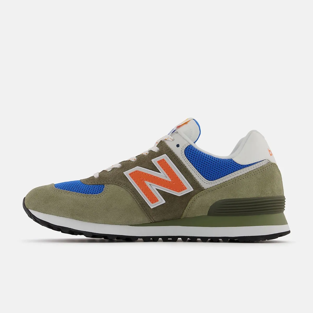 Scarpe Uomo NEW BALANCE Sneakers 574 in Mesh e Suede colore Grey e Orange