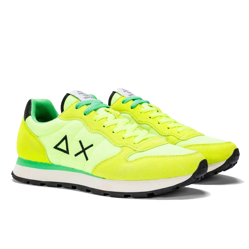 Scarpe Uomo Sun68 Sneakers Tom Solid Nylon Giallo Fluo