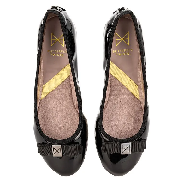 SHEA Ballet Flat Shoes - Black Patent