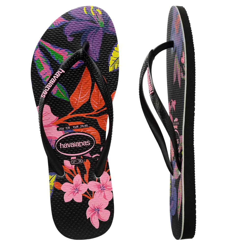 Slim Floral Colours Flip Flops