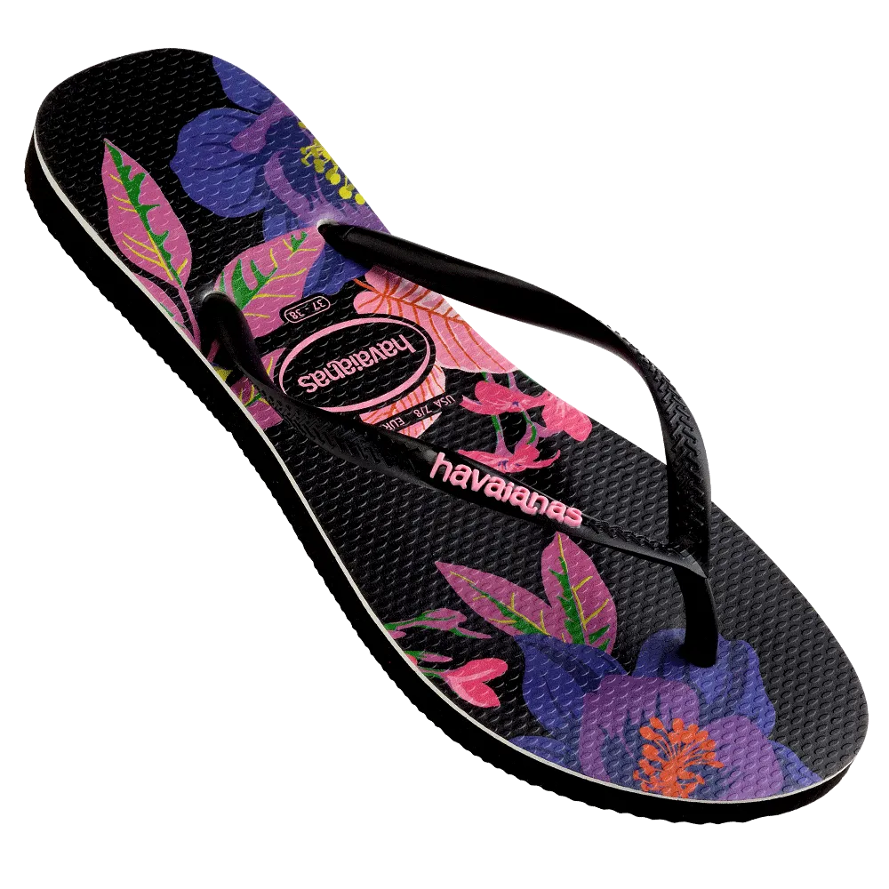 Slim Floral Colours Flip Flops