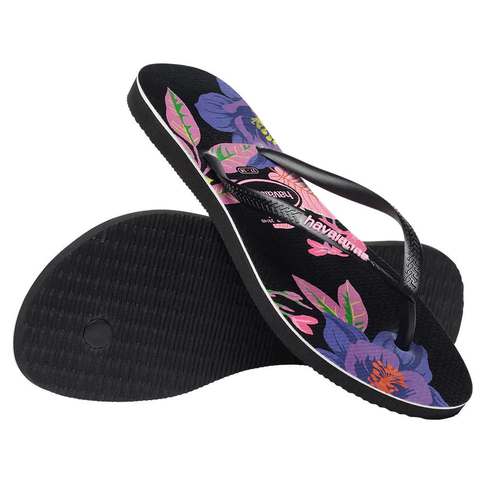 Slim Floral Colours Flip Flops