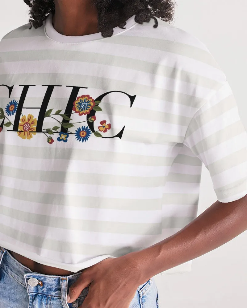 SMF Deck Stripe Feminine Lounge Cropped Tee