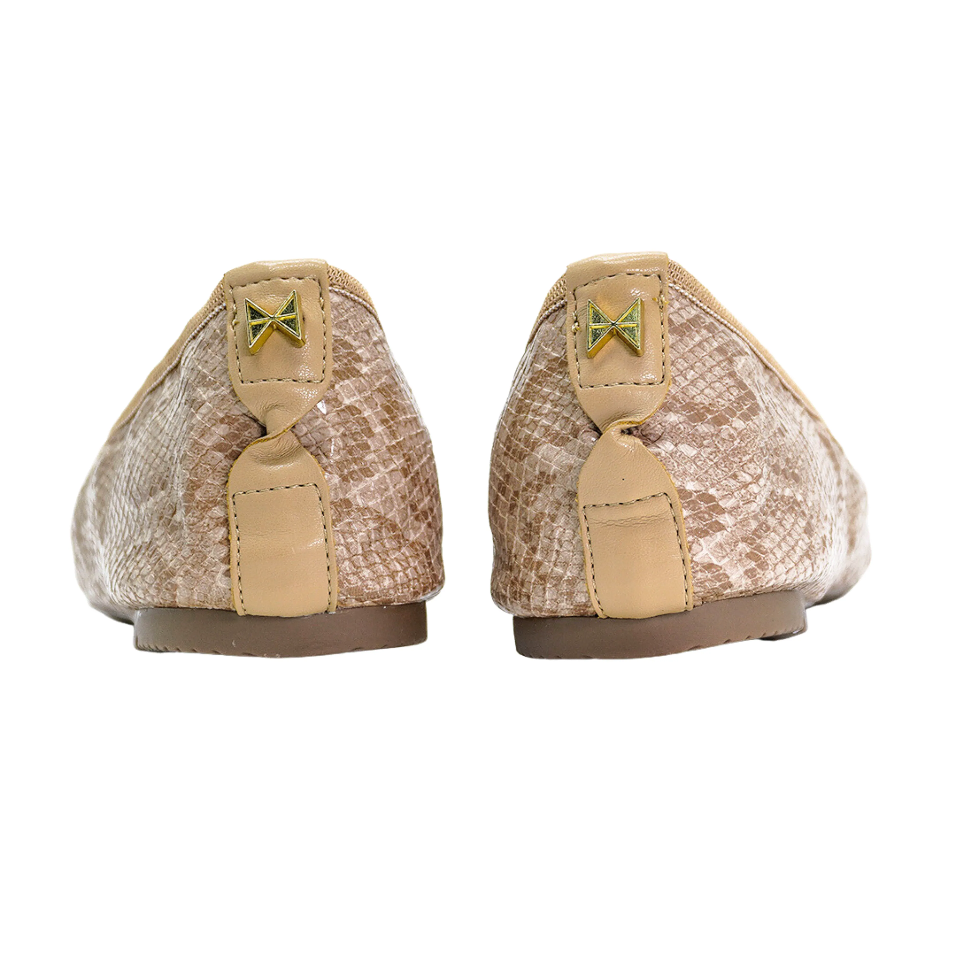 SOPHIA Ballet Flat Shoes - Tan Snake