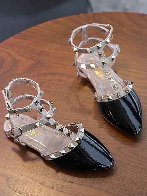 Studded Sister Double Ankle Strap Mule Flats by Liv and Mia