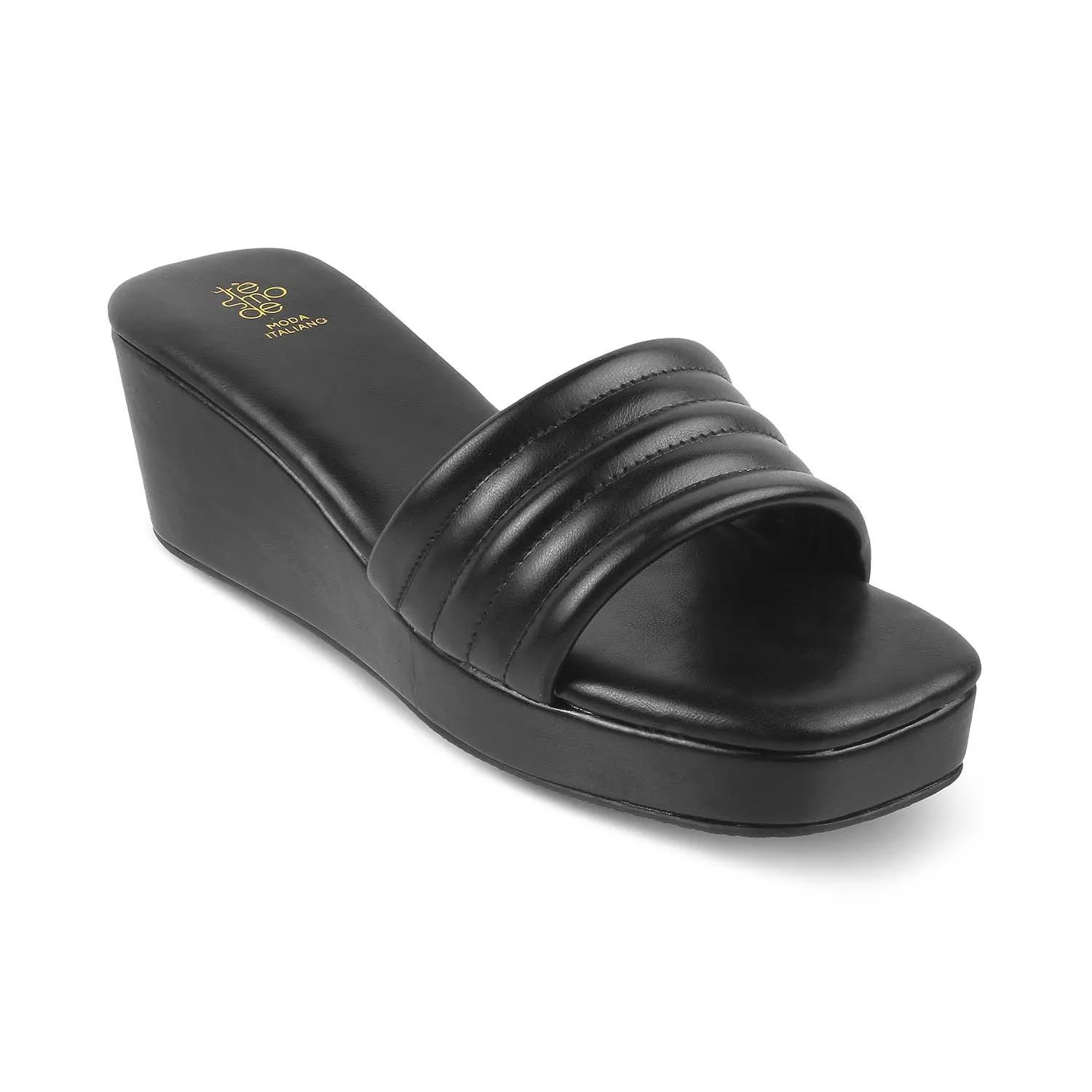 The Skyler Black Women's Casual Wedge Heel Sandals Tresmode