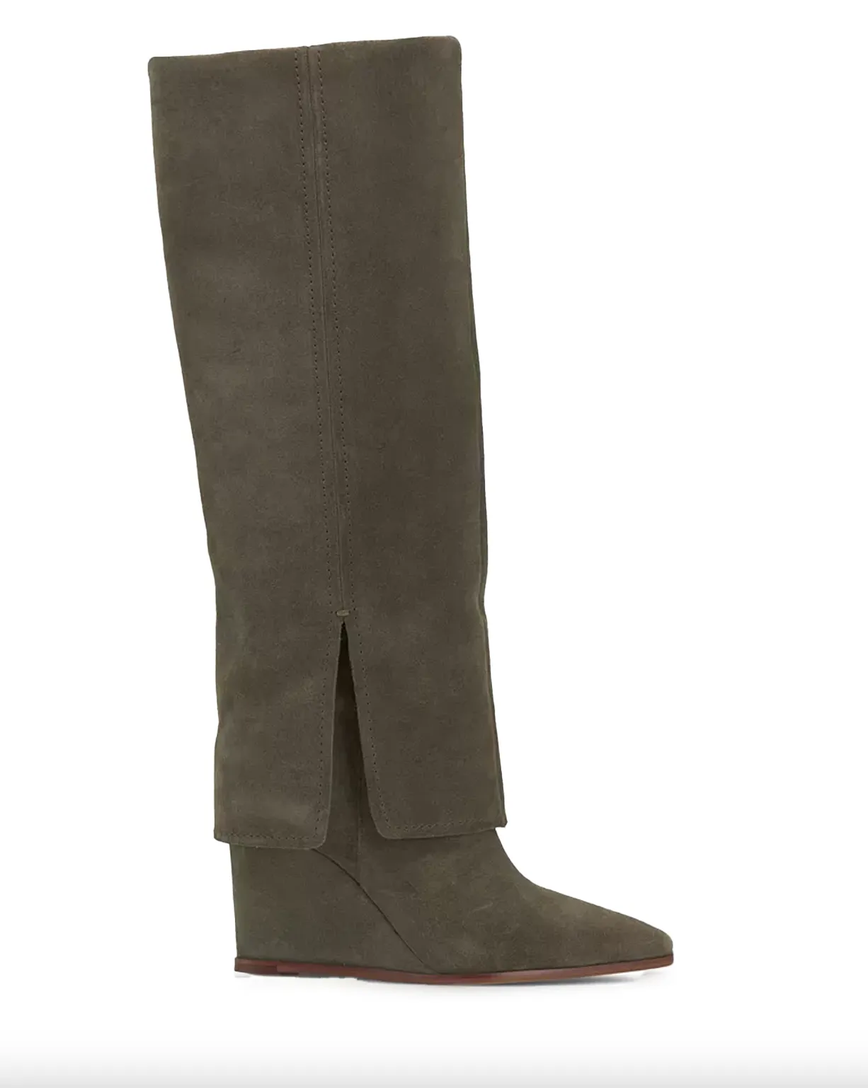 Tibani Cuffed Tall Wedge Boot - Forest