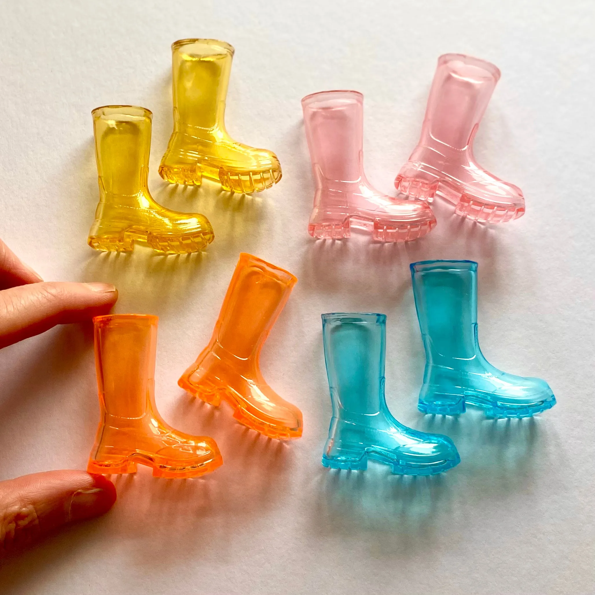 Tiny Wellington boots Squishy Jelly Rubber boots1/6 scale