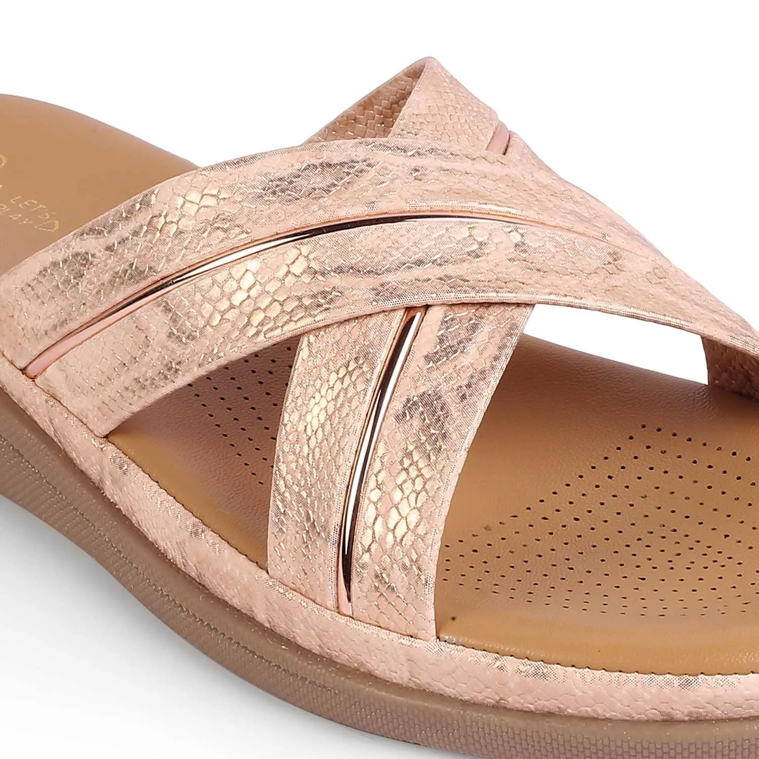 Tresmode Slide Champagne Women's Casual Flats