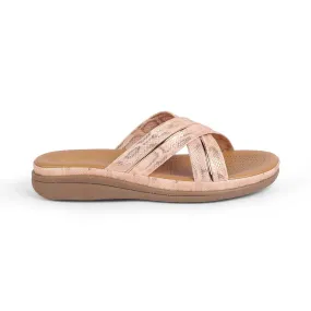 Tresmode Slide Champagne Women's Casual Flats