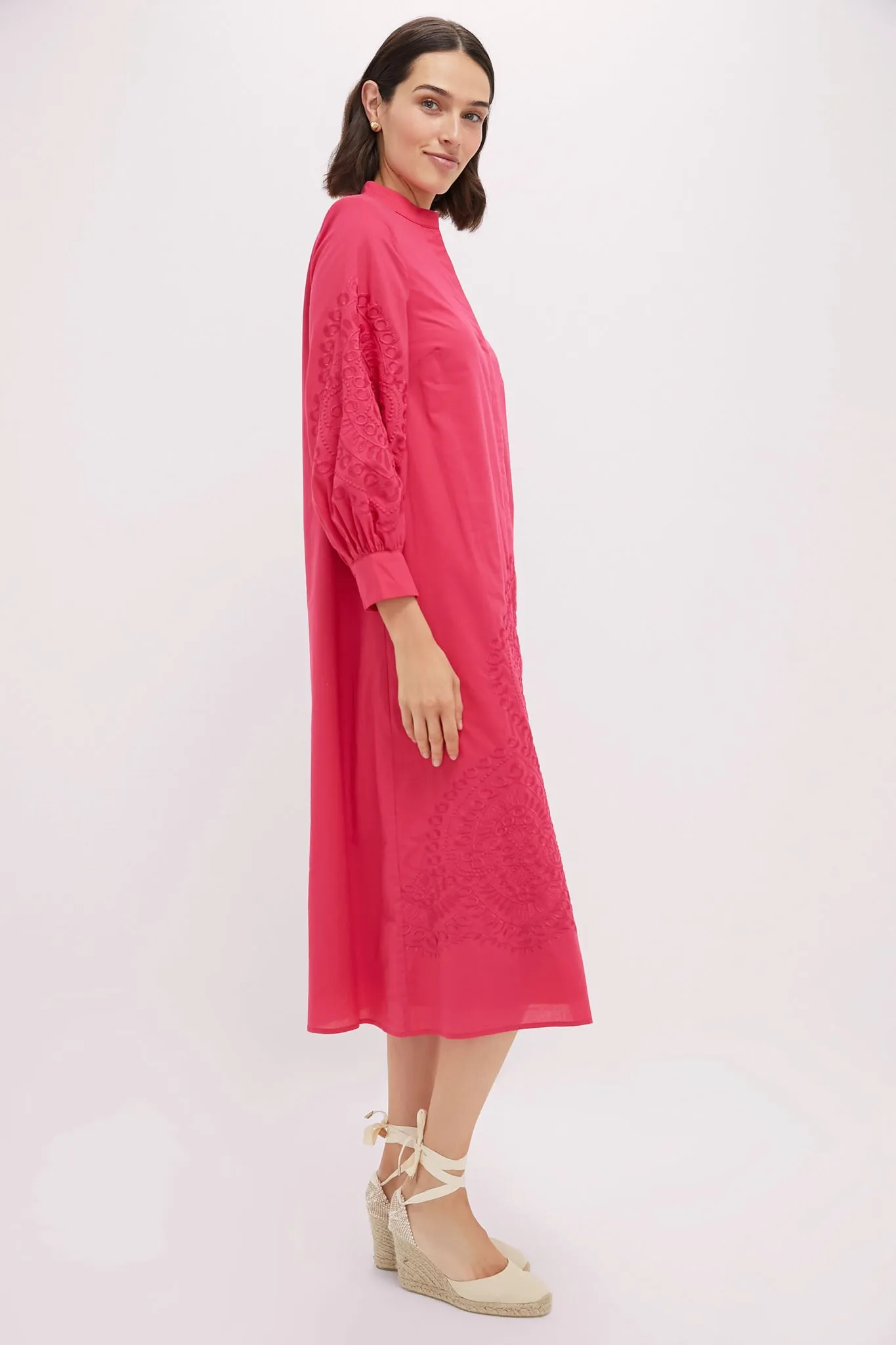 Watermelon Embroidered Wisteria Caftan