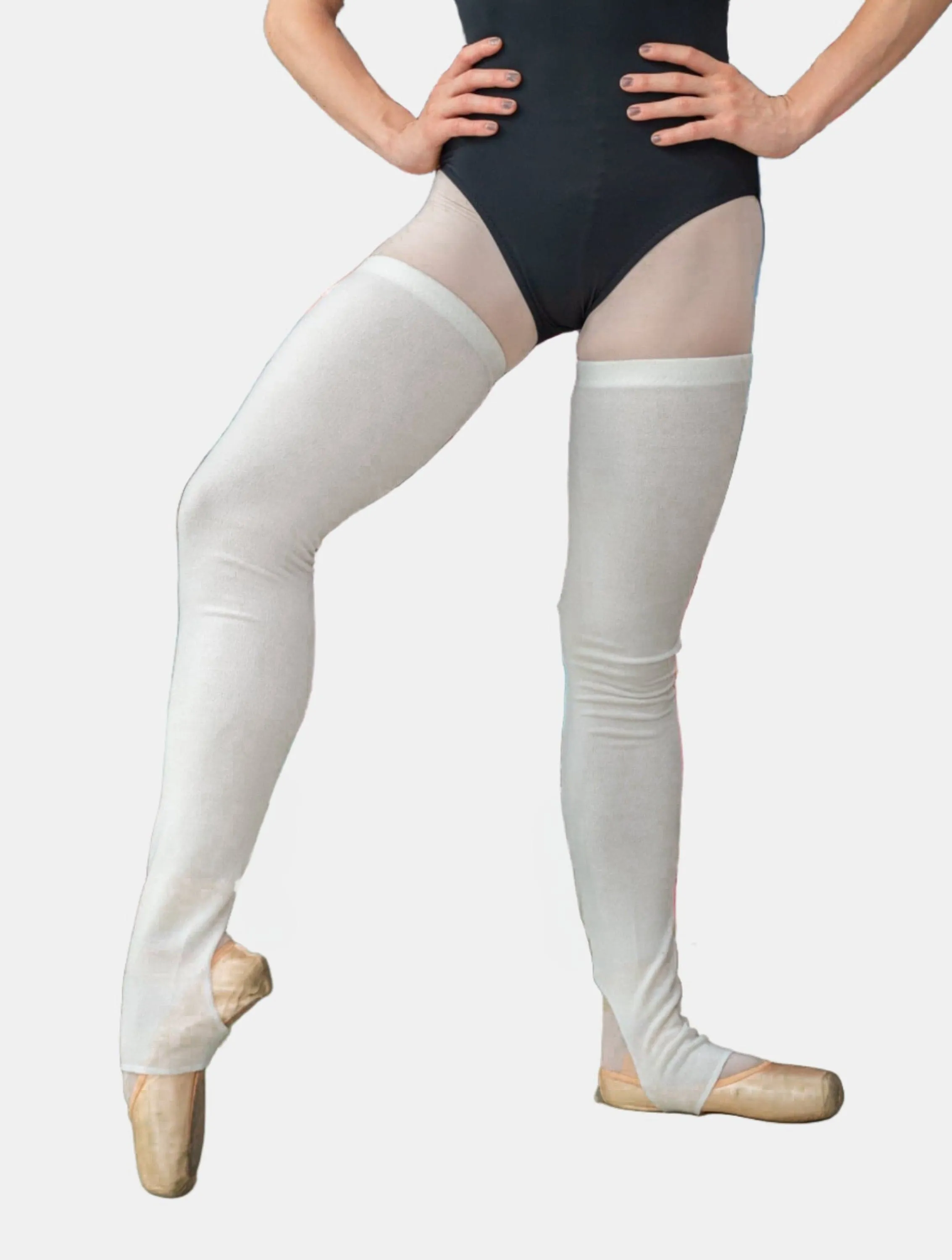 White Long Dance Leg Warmers MP907