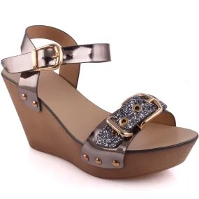 Women ‘Whitney’ Metallic Wedge Heel Sandals