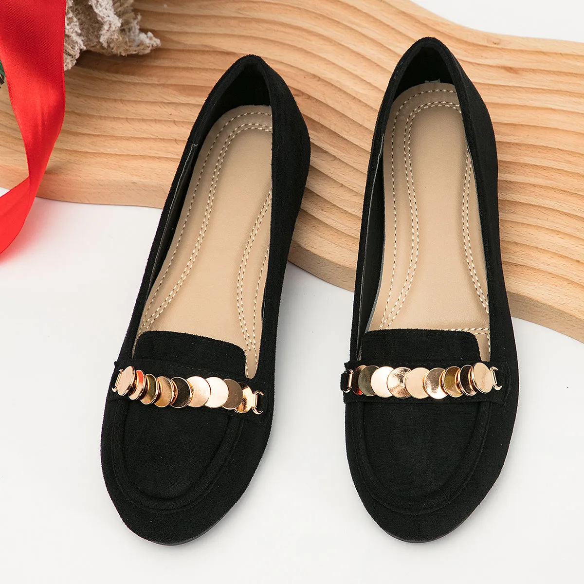 Women's Flat Loafers Fashion Sequin Lightweight Solid Shoes