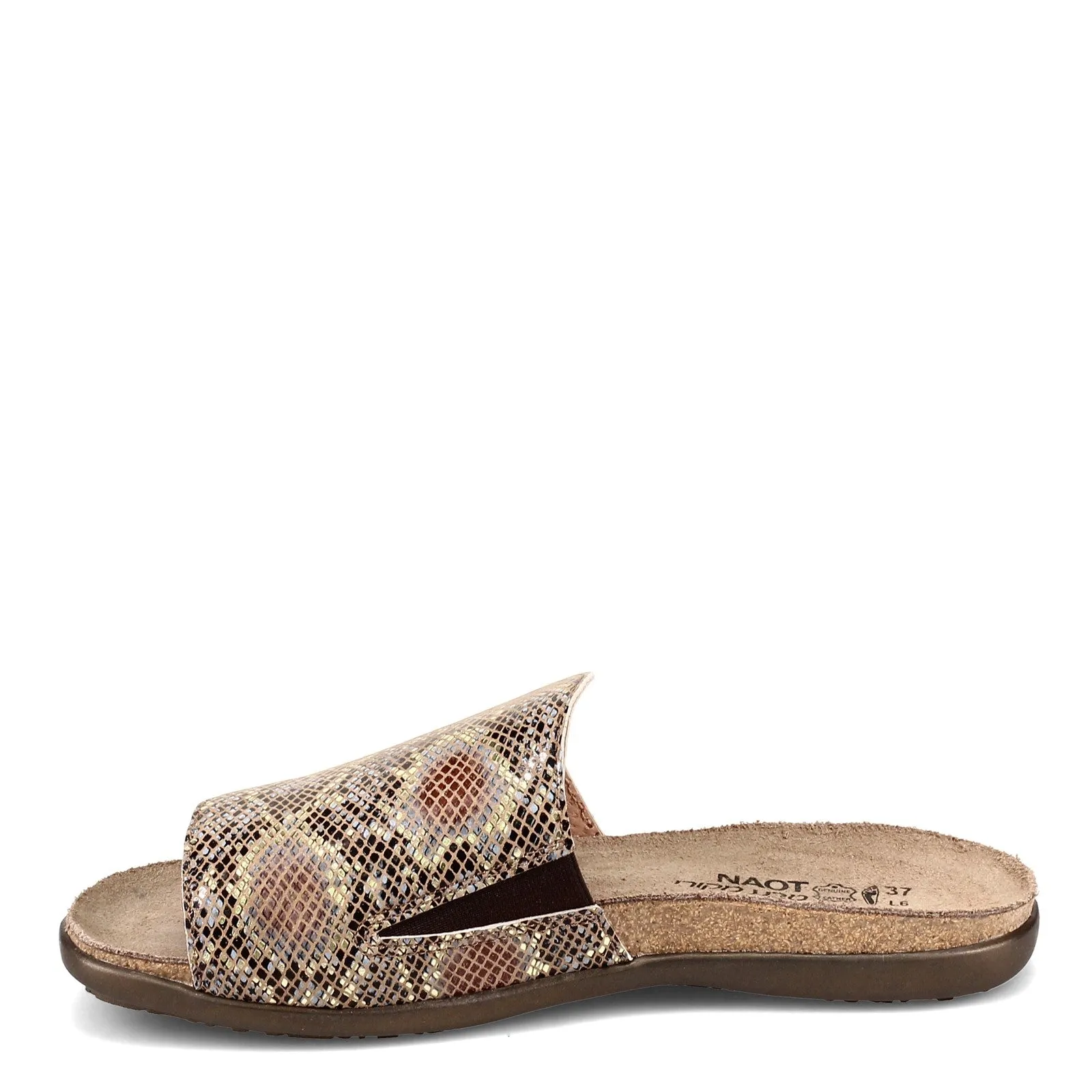 Women's Naot | Skylar Slide Sandal | Golden Python Leather