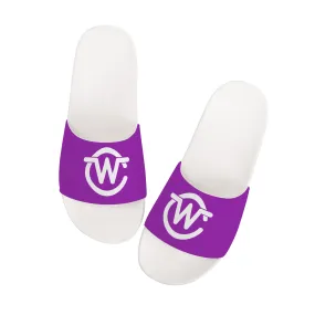 Woodcliff Lake Sandals V1 - White and Purple | Customized | Shoe Zero